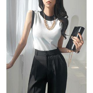 Sleeveless Ringer Knit Top