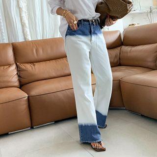 Gradient Wash Wide-leg Jeans