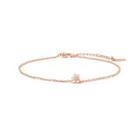 Simple And Exquisite Plated Rose Gold Cubic Zirconia 316l Stainless Steel Anklet Rose Gold - One Size