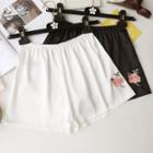 Floral-embroidered Shorts