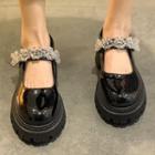 Block Platform Beaded Mary Jane Shoes