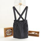 Striped Suspender Mini Skirt