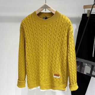Cable Knit Mock Two Piece Sweater