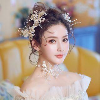 Set: Wedding Branches Headpiece + Choker Set Of 2 - Headpiece & Choker - Gold - One Size