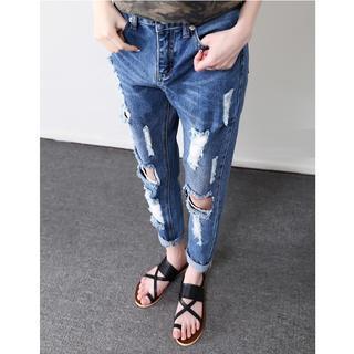 Distressed Ripped Jeans