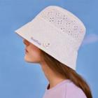 Logo-embroidered Eyelet-lace Bucket Hat With Brooch White - One Size