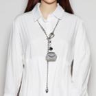 Rhinestone Chained Pouch Silver - One Size