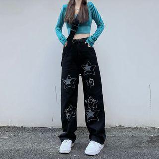 Star Wide Leg Jeans