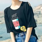 Short-sleeve Coffee Print T-shirt