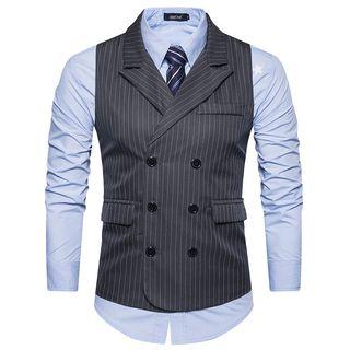 Stripped Double-breasted Vest