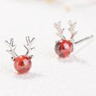 Deer Stud Earring Stud Earring - 1 Pair - Red - One Size