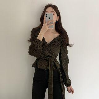Corduroy Sashed Blouse