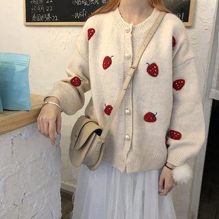 Strawberry Embroidered Cardigan