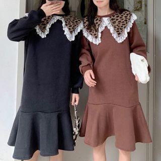 Peter Pan Collar Leopard Print Dress