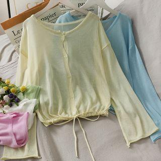 Tie-hem Loose-fit Light Knit Top In 6 Colors