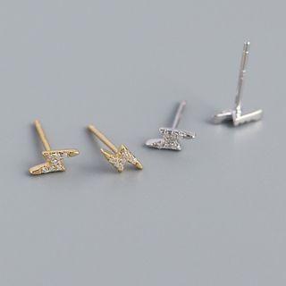 Rhinestone Lightning Bolt Ear Stud