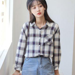 Plaid Shirt Plaid - Sapphire Blue - One Size