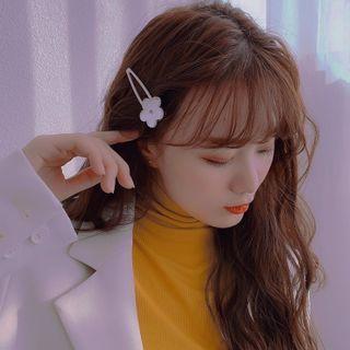 Flower Alloy Hair Clip Duckbill Clip - Silver - One Size