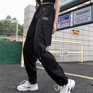 High-waist Zip Wide-leg Pants
