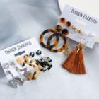 3 Pair Set: Acetate / Tassel / Alloy Earring (various Designs)