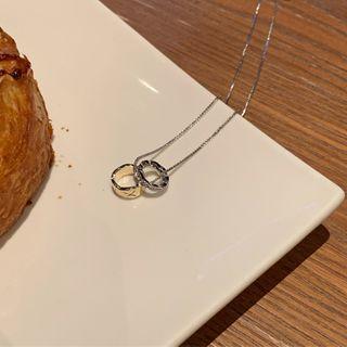 Hoop Pendant Alloy Necklace Gold & Silver - One Size