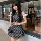Plaid Lace Slim-fit Dress