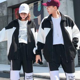 Couple Matching Two-tone Zip Jacket