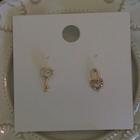 Non-matching Alloy Rhinestone Lock & Key Earring C09a - Earrings - 1 Pair - One Size