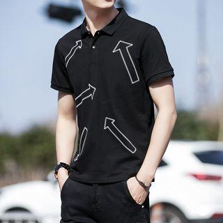 Arrow Print Short-sleeve Polo Shirt