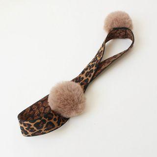 Chenille Bobble Leopard Print Headband As Shown In Figure - One Size