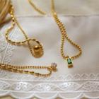 Rhinestone / Stainless Steel Bead Pendant Necklace (various Designs)