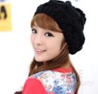 Cable Knit Beret Black - One Size