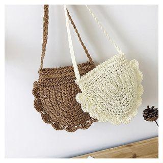 Woven Scallop Trim Beach Bag