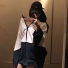 Color-block Loose-fit Jacket As Figure - One Size