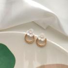 Flower Hoop Stud Earring 925 Sterling Silver - As Shown In Figure - One Size