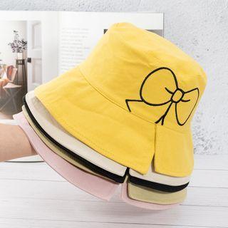 Bow Embroidered Bucket Hat