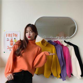 Lantern-sleeve Knit Sweater