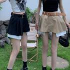 High-waist Asymmetrical Pleated Mini Skirt