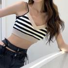 Cropped Striped Camisole Top