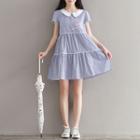 Short-sleeve Pinstripe Dress