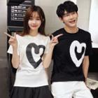 Couple Matching Heart Print Short-sleeve T-shirt