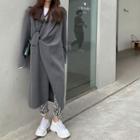Plain Loose-fit Coat / Pattern Pants