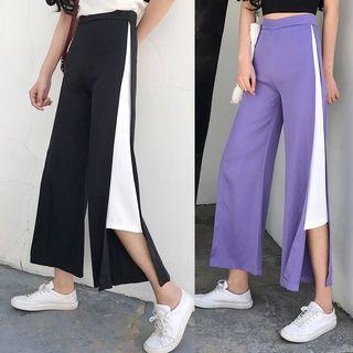 Color-block Wide Leg Pants