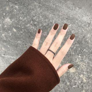 Matte Faux Nail Tips 534 - Coffee - One Size