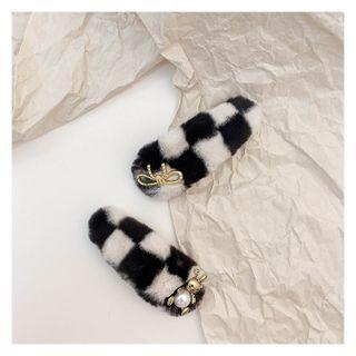 Chessboard Print Chenille Hair Clip