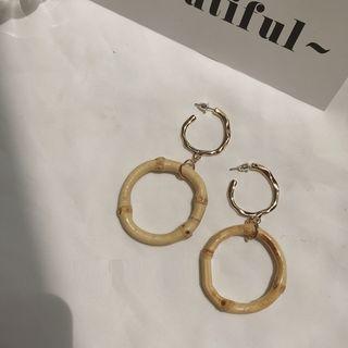Bamboo Hoop Drop Earring