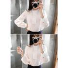 Faux-pearl Beaded Long-sleeve Top