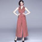 Sleeveless Pattern Wide-leg Jumpsuit