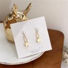 Star Faux Pearl Dangle Earring 1 Pair - Stud Earrings - Gold - One Size