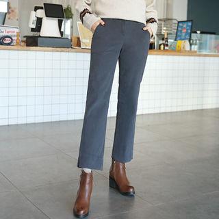 Band-waist Napped Lining Semi Boot-cut Pants